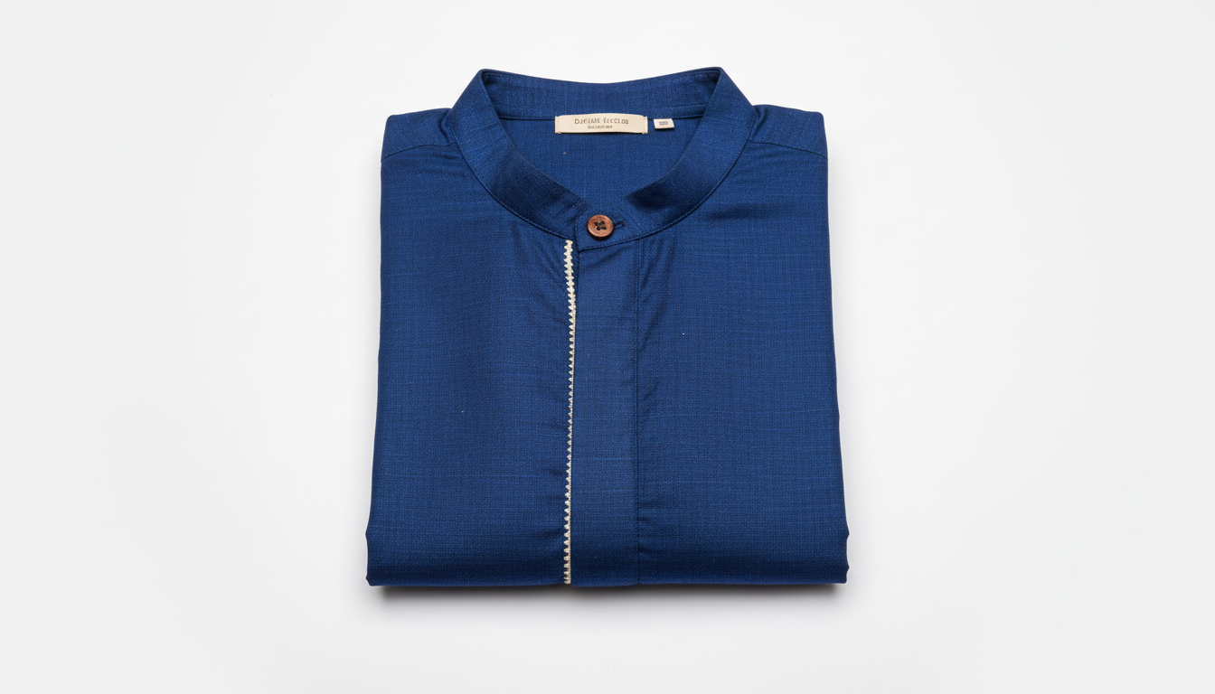 Clean flat-lay garment photo on a plain background as source image