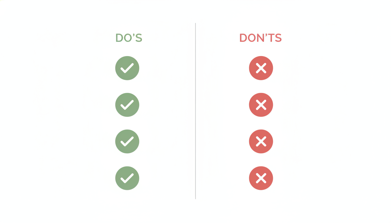 Simple icon infographic of scheduling dos and don'ts