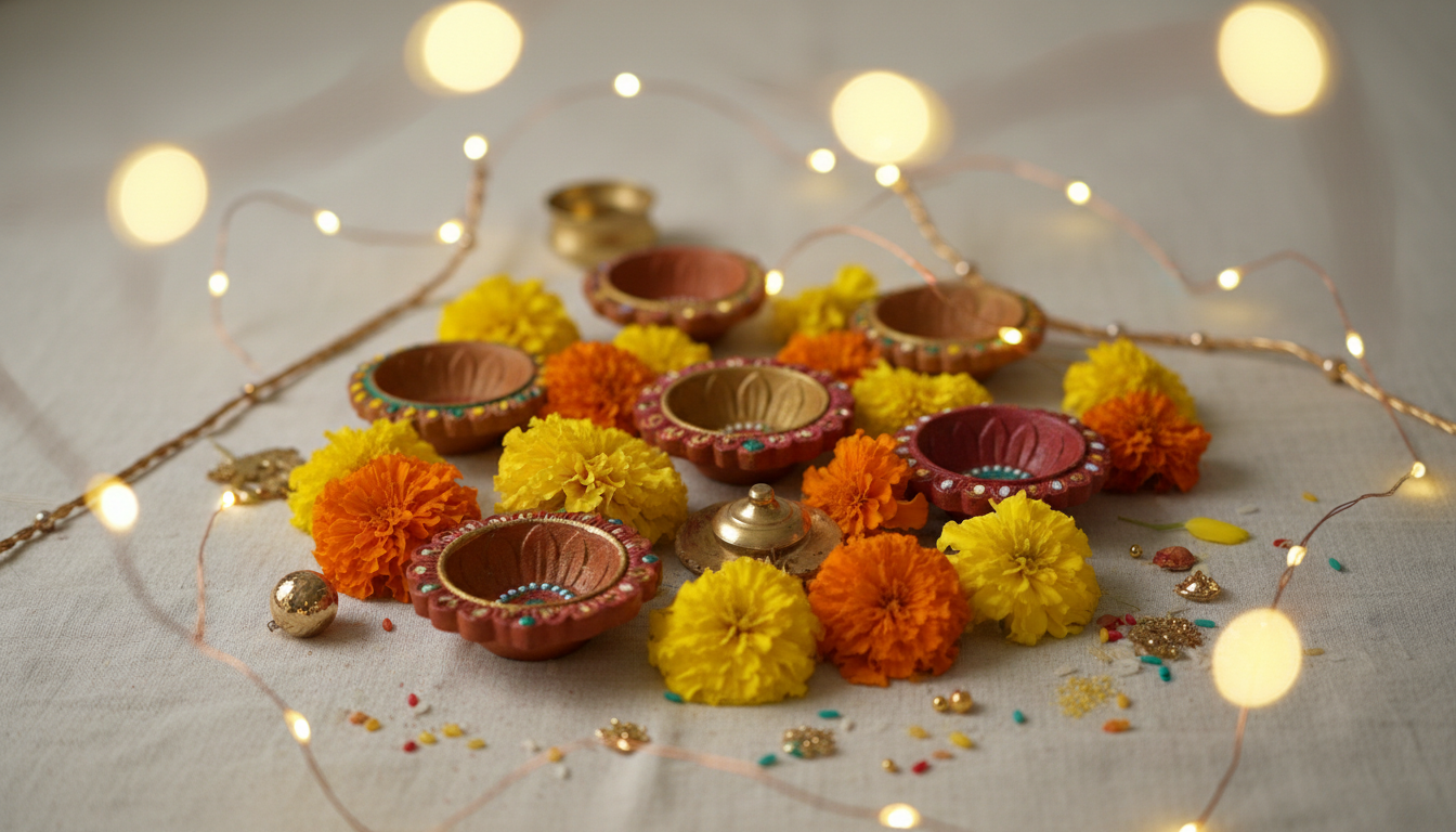 Diwali-themed festive product display for social media content